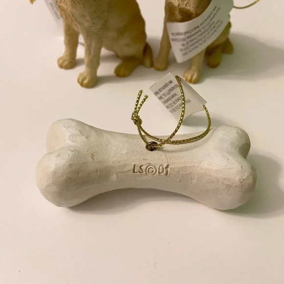 Russ Berrie Lot of  3 Encore Christmas Ornaments Yellow Labrador and Bone - Picture 7 of 9